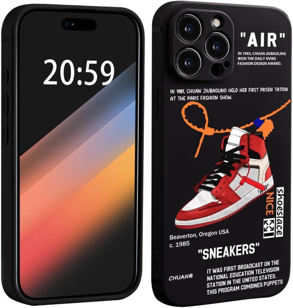 Cool Basketball Sports Sneaker Phone Case for iPhone 16 Pro Case for Boys Men Shockproof Street Designer Aesthetic Compatible with iPhone 16 Pro (Air Red TPU)