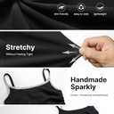 Newshows Womens 2025 Stretch Wrinkle-Free Cocktail Dresses Ruched Bodycon Sparkly Glitter Rhinestone Sleeveless Formal Dress (Black, XL)