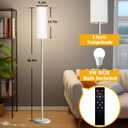 Qaubauyt Smart LED Floor Lamp with APP Control & RGB Colors - Dimmable Standing Lamp for Living Room, Bedroom, Gaming - Remote, Timer, 9W Bulb Included, 67" Modern Tall Lamp (White)