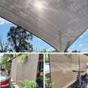 Shade Sail Sun Shade Cloth 6'6"x9'9" Rectangle Outdoor Canopy Outside Sunshade Awning Cover Privacy Screen Net UV Block for Patio Pergola Gazebo Porch Backyard Lawn Garden Outdoor Activities