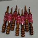 Wooden Crochet Hooks Set for Arthritic Hands | Ergonomic Soft Grip - Resin Mix Indian Rosewood Crochet Hook Set for Crocheting & Knitting (Pink, Set of 7)