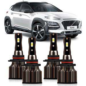 For Hyundai Santa Cruz 2022 2023 2024 Light Bulbs, 400% Brightness Hi and Lo Beam Light Bulbs, Superfocused Beam Mode, 6000K White, 30000LM Super Bright, 4PCS