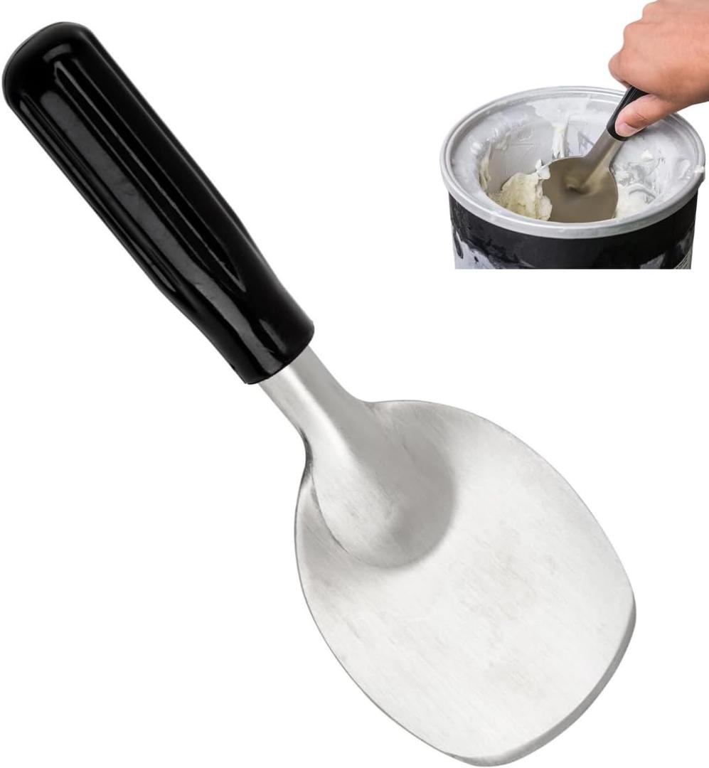 Heavy Duty Ice Cream Spade Scoop with Non-Slip Handle - Stainless Steel Ice Cream Spoon Paddle Perfect for Scooping and Serving Hard Frozen Treats