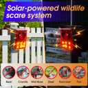 Solar Outdoor Motion Sensor Alarm - Dog Barking & Gunshot Sound, Support Recording and Volume Adjustment, 130dB Noise with Flashing Light to Deter Raccoon, Deer, Skunk, Bear, Coyote