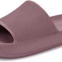 WHITIN Slippers for Women Non Slip | Cushioned Thick Sole Slides | Quick Drying Bathroom Sandals (Pink), 40-41
