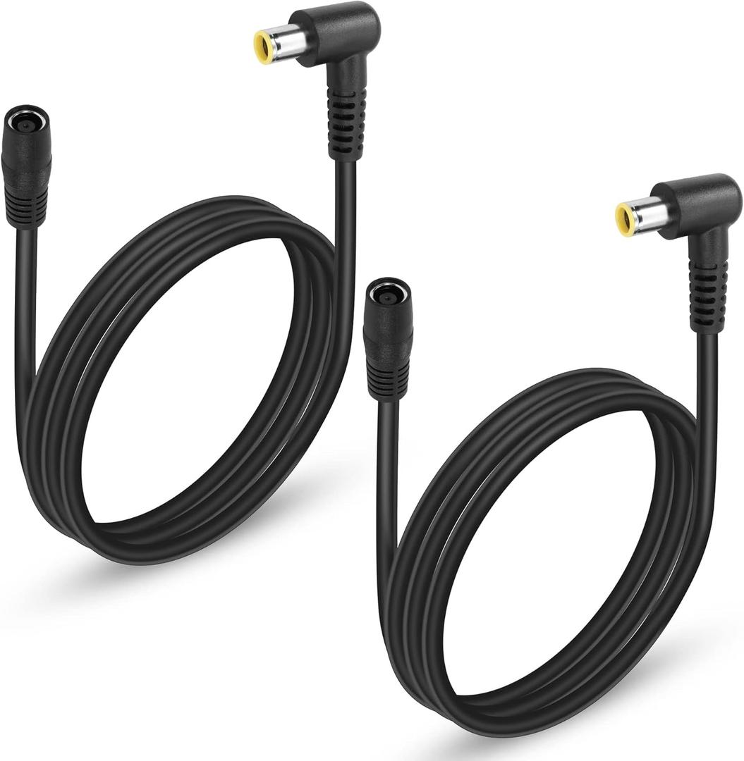 GINTOOYUN 2 Pcs DC7909 Power Cord 14AWG DC7.9mmx0.9mm Right Angle 90 Degree Male to DC7.9mmx0.9mm Female Power Extension Cable for Solar Panel,Portable Charging Station etc(39.3Inch)