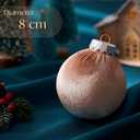 Velvet Christmas Ornaments, 12pcs Christmas Tree Ornaments Velvet 3.15 Inch Balls, Multicolor Green Brown Neutral for Xmas Wedding Party Holiday Decorations