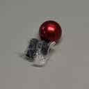 Universal Round Ball Gear Shift Knob,Chrome Finish Aluminum Shifter Knobs with 3 Adapters Compatible with Manual and Automatic Transmission Car(Red)