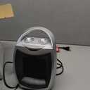 Kismile Small Electric Space Heater,Portable Ceramic Space Heater Fan for Office with Adjustable Thermostat and Overheat Protection ETL Listed for Kitchen, 750W/1500W(Silver)