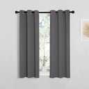 NICETOWN Grey Blackout Curtain Panels for Bedroom, 2 Panels, W29 x L40 inches, Grey, Thermal Insulated Grommet Top Blackout Kitchen Draperies and Drapes