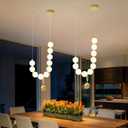 Modern Globe Chandelier High Ceiling Bubble Pendant Light Gold 10 Lights | Bubble Ball Chandelier Bubble Chandeliers Long Pearl Chandelier for Foyer Living Room Dining Room Stairwell LED Dimmable