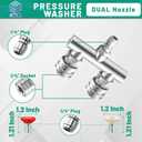 Dual Pressure Washer Tips, 2-in-1 Pressure Washing Nozzle Tips, Power Washer Dual Nozzles with 8PCS Power Washing Spray Nozzle (0, 15, 25, 40 Degree), 1/4" Quick Connect, 5000 PSI