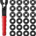 Hicarer 25 Pcs Angle Grinder Nut Angle Grinder Wrench Kit 5/8"-11 Flange Metal Lock Nut Wrench Compatible with Dewalt/Makita/Bosch/Hitachi/Metabo (Red)