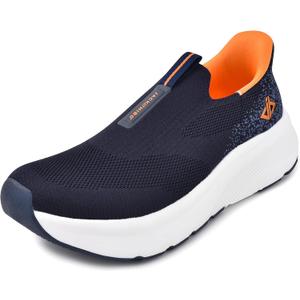JACKSHIBO Mens Slip in Free up Hands Shoes Wide Toe Box Arch Support Orthopedic Walking Sneakers Cushioned Thick Zero Drop Sole Metatarsal Pad (12.5 Wide)