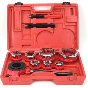 HFS(R Ratchet Pipe Threader Kit Ratcheting Pipe Threading Tool Set (7 dies 3/8", 1/2", 3/4",1", 1-1/4", 1-1/2", and 2")