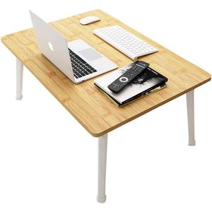 Foldable Laptop Desk for Bed, Bed Laptop Table, Foldable Portable Lap Bed Tray, 23.6 Inch Floor Table for Drawing Reading and Writing, Bamboo
