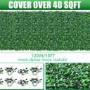 Grooy 48"x 120"(40 sq.ft) Artificial Boxwood Roll Panels with Flowers, UV-Anti Faux Ivy Leaves Privacy Fence Screen, Grass Wall Roll Panels for Indoor Home Decor and Outdoor Garden Backyard