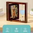 Baffect Dog Memorial Gifts For Loss Of Pet, Dog Passing Away Gifts Include Rotating Wooden Pet Memorial Frame For 4x6 Photo, Glitter Acrylic Pendants & Cat Hair Collector