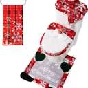JOYIN 5 Pieces Christmas Theme Bathroom Decoration Set w/Toilet Seat Cover, Rugs, Tank Cover, Toilet Paper Box Cover and Santa Towel for Xmas Indoor Dcor, Party Favors (Gnome)