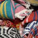 Haull 10 Pcs Large Mexican Blankets Bulk 51" x 71" Mexican Serape Blankets Yoga Authentic Throw Colorful Striped Falsa with Fringed for Outdoor Car Travel Camping Beach Picnic Patio Mat Towel, Small