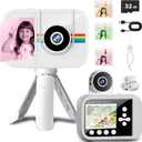 Kids Camera Instant Print,Kids Digital Camera with 3 Color Print Paper,32GB & Mini Tripod,48MP & 1080P Video Christmas Birthday Gifts for Girls and Boys Age 3-12 (White)