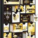Novabright 18 Days Graduation Countdown Calendar Gift Box Wooden 2026 Empty Fillable Advent Calendar with 18 Drawers Reusable Creative Surprise Gift Box for Grad, Gifts Not Included(Black Gold)