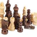 AMEROUS Magnetic Wooden Chess Pieces, Tournament Staunton Wood Chessmen Pieces Only, 3.03" King Figures Chess Game Pawns Figurine Pieces with 2 Storage Bags, Replacement of Missing Pieces