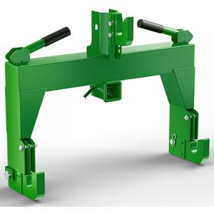 3-Point Quick Hitch for Tractors with 3000 LBS Lifting Capacity, Compatible with Category 1 and 2 Tractors, Attachment Between Lower Arms, Includes 2 Receivers, Green