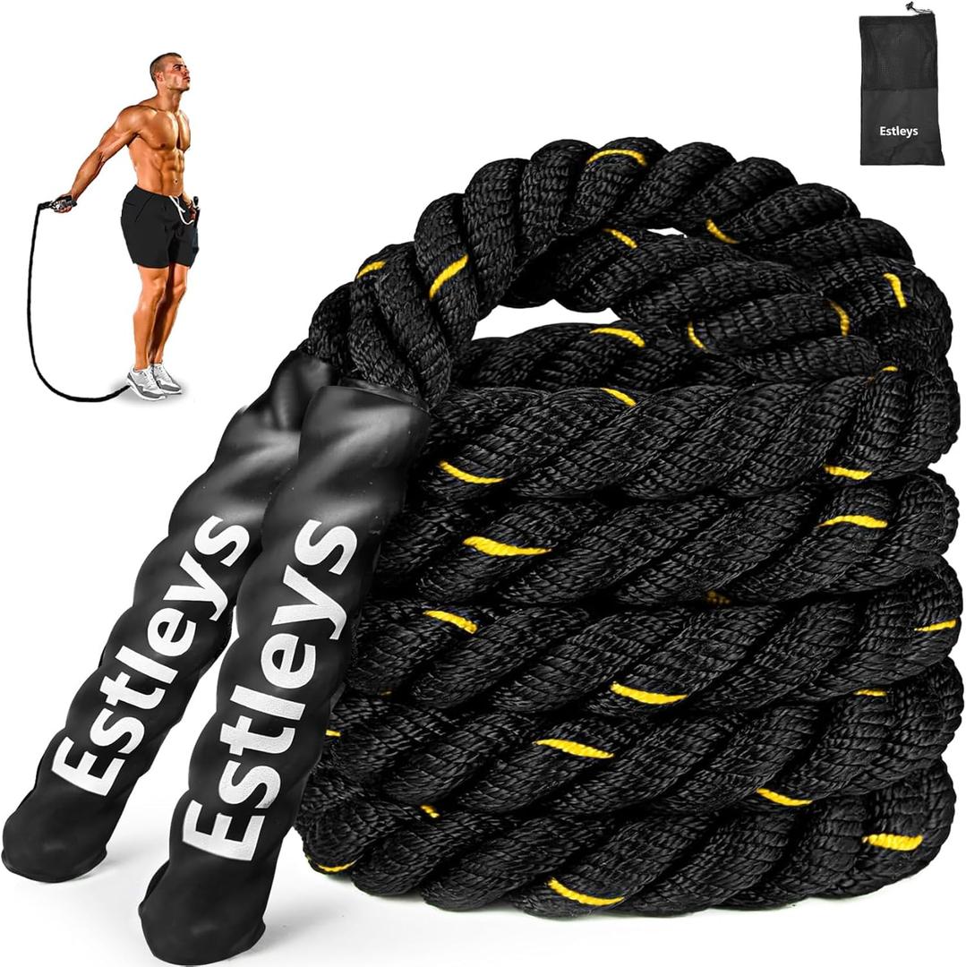 5lb Weighted Jump Rope for Men and Women, Adult Heavy Skipping Rope, Heavy Jump Ropes for Home Workout, Weight Loss, Shaping Body, Total Body Workout Equipment (Black Grey)