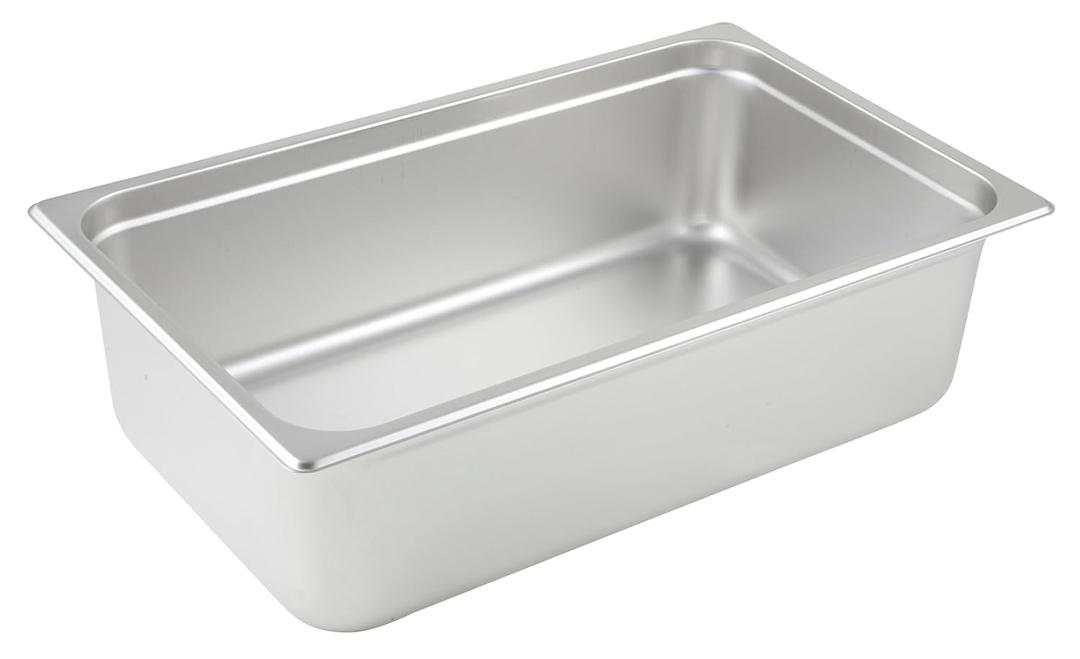 Winco Full Size 6" Deep Metal Food Pan / Steam Table Pan, Anti-Jam, 25 Gauge