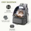Cawypety Cat Backpack Carrier, Breathable Cat Carrier Large Space Bubble Pet Backpack for Kitty Small Dog up to 12lbs, Transparent & Foldable Pet Carrier for Travel Hiking