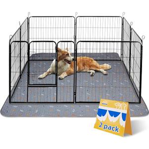 Sunheir 2Pack Extra Large Reusable Dog Mat for Floor, Dog Playpen, NonSlip Waterproof Pee Pads, Super Absorbent Washable Pee Pads for Dogs, Pet Whelping Pads, Crate, Potty Training  36" x 48"