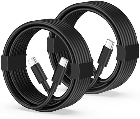 Pack of 5 USB C to USB C Cable, 2-Pack 6FT 60W Fast Charging Cable Type C Charger Cord for iPhone 17/17 Pro/17 Pro Max/Air/16/15 Pro Max/Plus, iPad, MacBook, Galaxy S25/S24/S23, Pixel 10/9/8/7, Tablet, Android