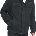 Levi's Mens Washed Cotton Military Jacket (Regular & Big & Tall Sizes) (5X, Black Filled)