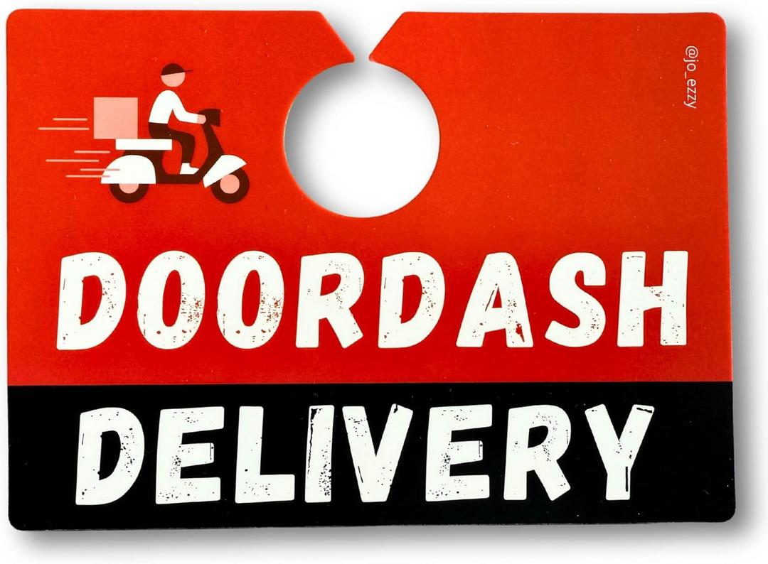 7 x JOEZZY DoorDash Delivery Car Sign  Double-Sided for Dashers (Red, Black & White)