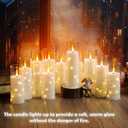 Flameless LED Candles with Timer 24 Pc Flickering Flameless Candles for Romantic Ambiance and Home Decoration Stable Acrylic Shell,with Embedded Star StringBattery Operated CandlesWhite