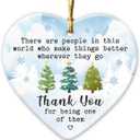 Thank You Gift for Women 2025 - Thank You Ornament for Christmas Tree Decorations, Appreciation Gifts for Coworkers, Friends, Nurses, Teachers, Family, Ceramic Christmas Ornaments for Hanging Decor