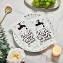 2 x Horaldaily 50 Disposable Paper Napkin Decorative Guest Napkins, Wash Your Hands White Hand Towel for Bathroom Room