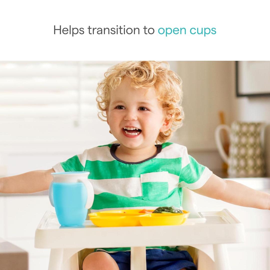 Munchkin Miracle 360 Sippy Cups for Age 6mo+, Spill Proof Toddler Cups with Handles, 7 oz, 1 Pack, Green, BPA Free