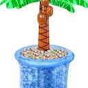 JOYIN 60" Inflatable Palm Tree Cooler, Beach Theme Decor, Pool Party Decorations, Luau Hawaiian Birthday Party Supplies, Summer Outdoor Drink Cooler (Blue)