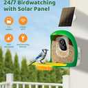 HIXX Smart Bird Feeder with Camera, AI Identify Birds & Auto Capture, 2K HD Live Camera Birdwatching with Color Night Vision for Bird Lovers Gifts (Green)