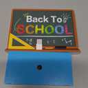 3 Pieces Back to School Wooden Signs School Bus Books Blackboard Standing Back to School Decorations for School Classroom Home office (School), 8.9L" x 6.7W"
