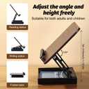 Adjustable Book Stand for Reading - Hands-Free Wooden Cookbook/Recipe Holder with Storage, Ideal Book Stand for Kitchen Counter, Desk & Book Lovers