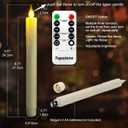Topstone LED Taper Candles with Remote Control,Warm Yellow Flameless Battery Operated Candles,9.5 Inch Dripless LED Candles for Wedding,Christmas,Home Decor,Set of 6