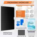 360 Privacy Screen for Macbook Pro 13 Inch (2016-2022, M1, M2) & Air 13 inch (2018-2021, M1), Anti Glare Blue Light Filter, Nano No Glue Anti Spy Black Protector for Mac Pro 13In Laptop Computer