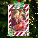 Photo Ornament of Personalized, 2025 Red Picture Frames for Family Christmas Ornaments Gifts, Picture Frame for Tree Decorative (Red Photo Ornament)