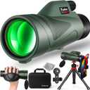 12x60 HD Monocular Telescope for Adults with Smartphone Adapter Tripod Hand Strap - High Power Monoculars Equipped with Large BAK4 Prism & FMC Lens - Suitable for Bird Watching Sports Hiking Traveling