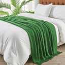 Inhand Green Knitted Throw Blanket for Couch and Bed, St. Patricks Day Lucky Spring Gifts Throw for Her or Him, Soft Farmhouse Woven Blanket with Tassel, Lightweight Decorative, 50"x60"