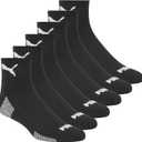 PUMA Men's 6 Pack Quarter Crew Socks (13-15, Black/White)
