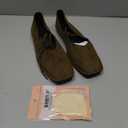 Lace Up Ballet Flats for Women Bow Square Toe Mary Jane Flats Slip On Leather Ballerina Shoes, Size 8.5